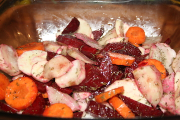 Kylling på rodfrugter, 4 personer