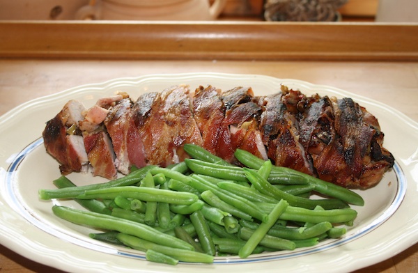 Mørbad med æble/sveske fyld – 4 personer