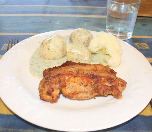 Stegt flæsk med persillesovs, 4 personer