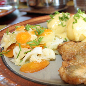 smørdampet blomkål m.m. – tilbehør til 4 pers.